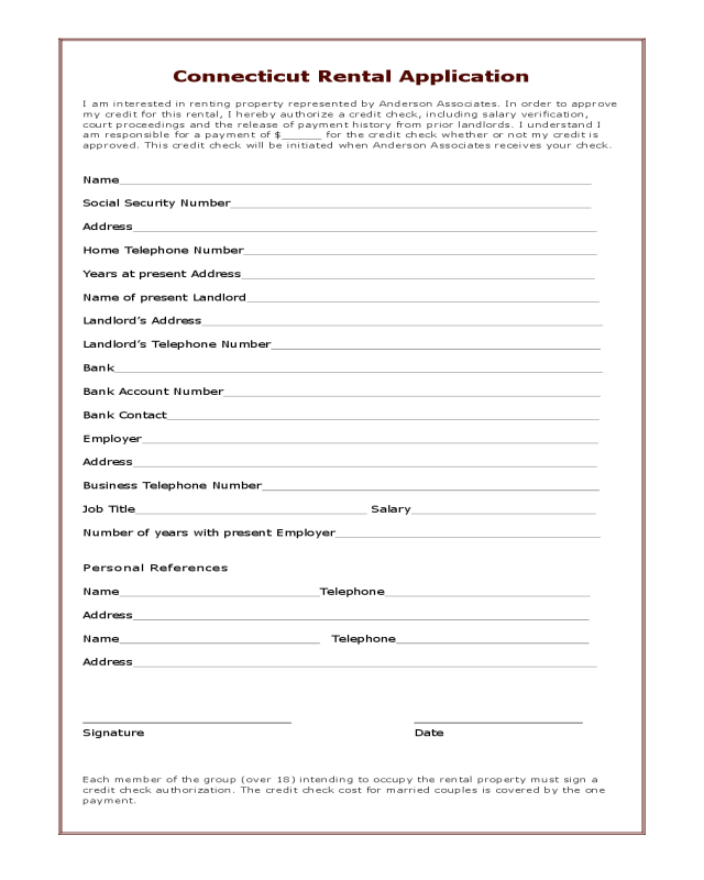 2018 Rental Application Form Fillable Printable PDF Forms Handypdf