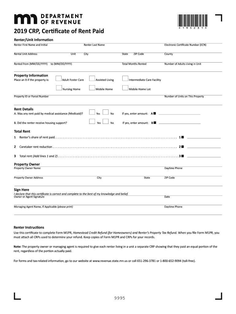 2019 Form MN DoR CRP Fill Online Printable Fillable Blank PdfFiller