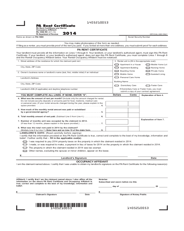 2021 Rent Certificate Form Fillable Printable PDF Forms Handypdf