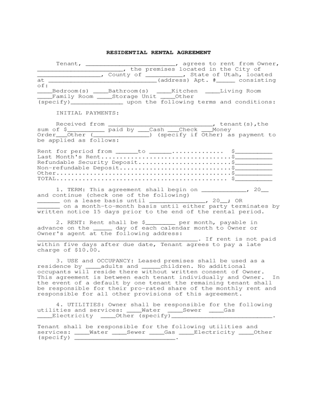 2021 Tenant Lease Form Fillable Printable PDF Forms Handypdf