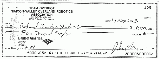 Cancelled Checks For 2003