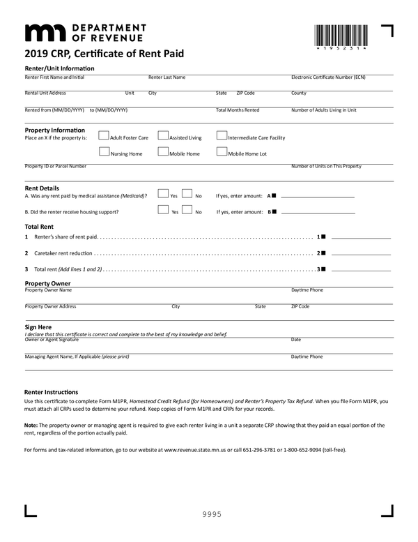 Fill Free Fillable Minnesota Department Of Revenue PDF Forms