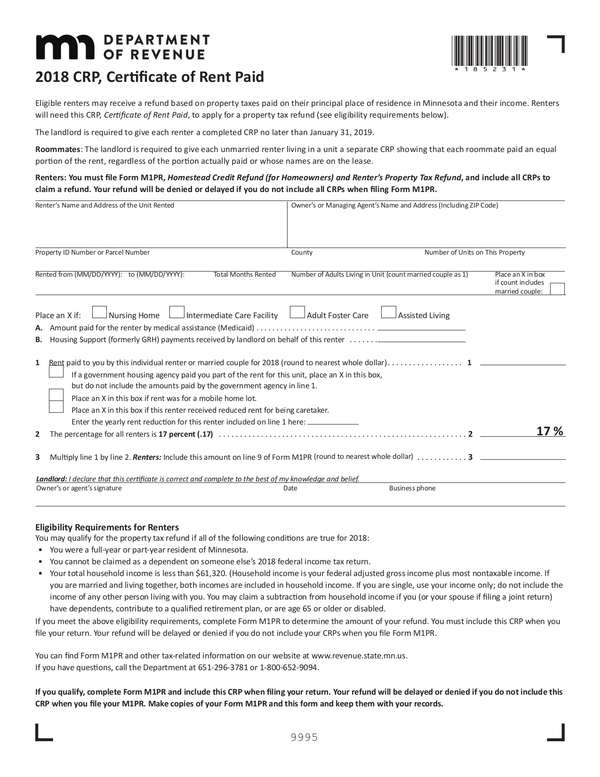 Fill Free Fillable Minnesota Department Of Revenue PDF Forms