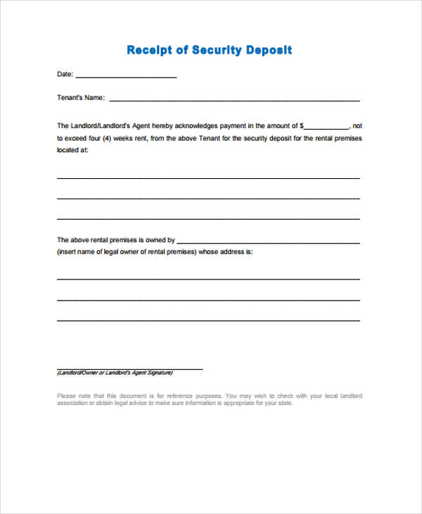 FREE 10 Security Deposit Return Forms In PDF MS Word