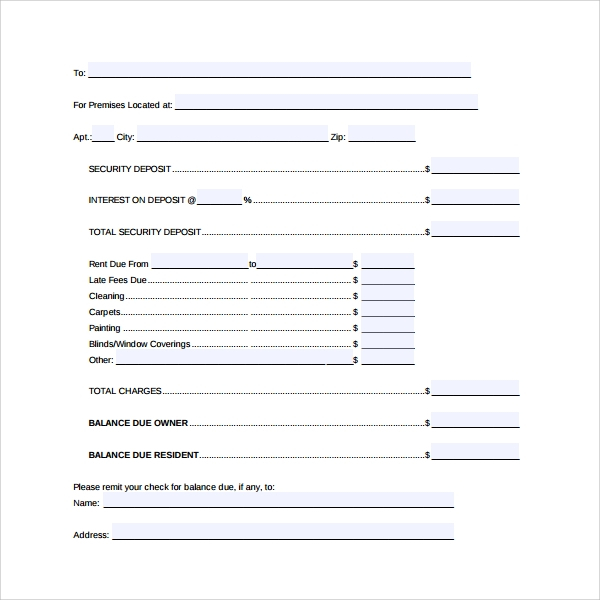 FREE 11 Sample Rental Deposit Forms In PDF MS Word