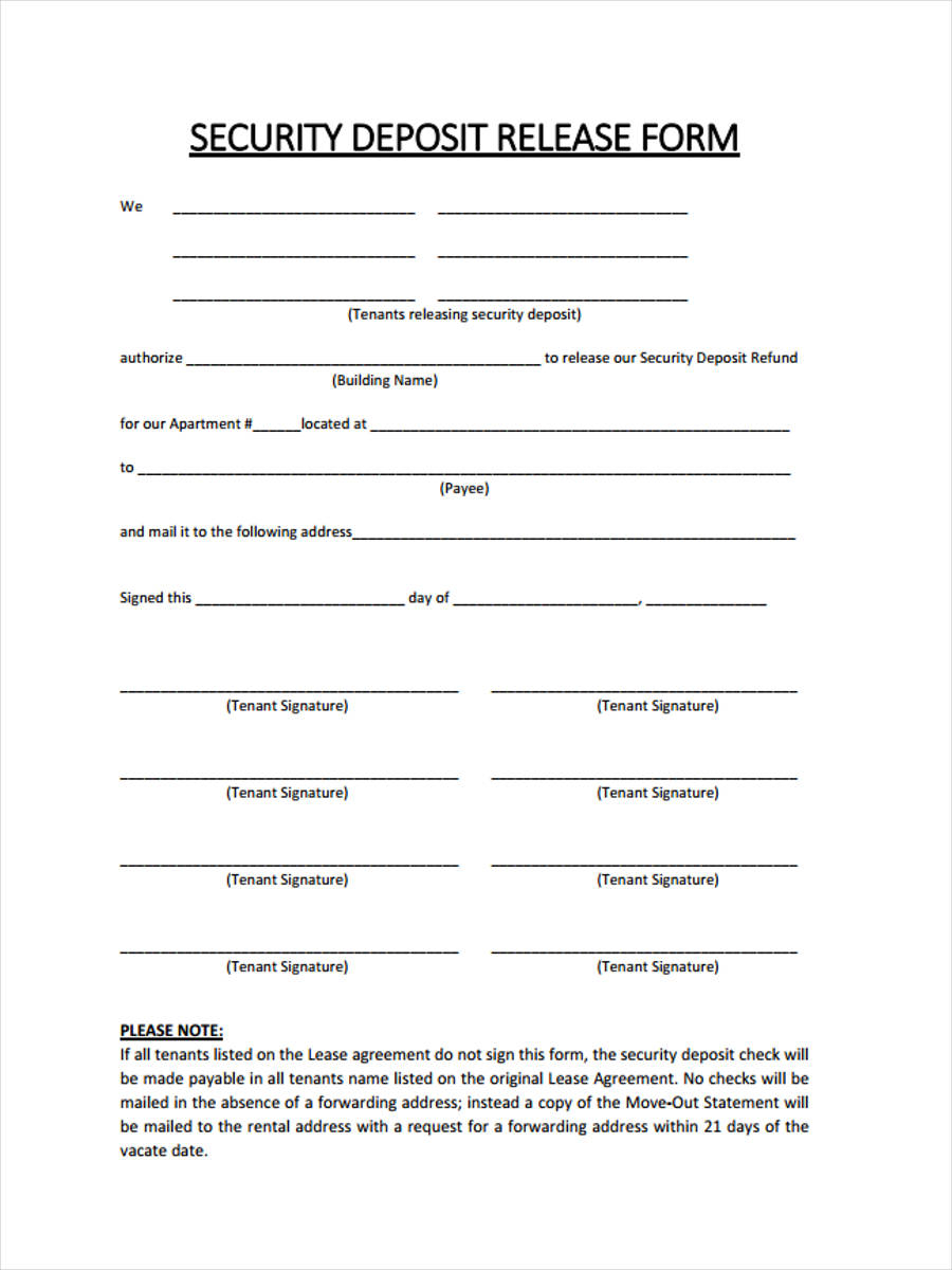 FREE 6 Rental Deposit Forms In PDF