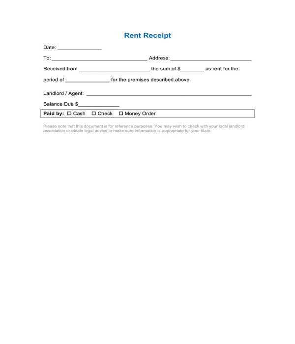 FREE 7 Rent Receipt Forms In PDF MS Word Excel