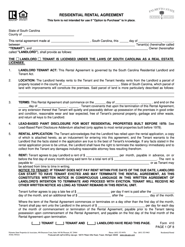 Free Printable Lease Agreement South Carolina TUTORE ORG Master Of 