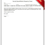 Free Printable Security Deposit Refund Request By Tenant Form GENERIC