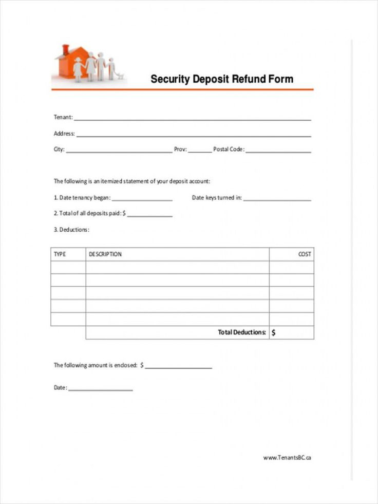 Get Our Image Of Rental Security Deposit Refund Form Deposit 