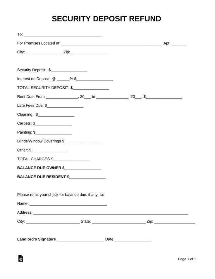 Get Our Sample Of Request For Return Of Security Deposit Form Receipt 