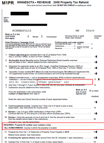 Minnesota Revenue Property Tax Refund Form M1pr Tooyul Adventure