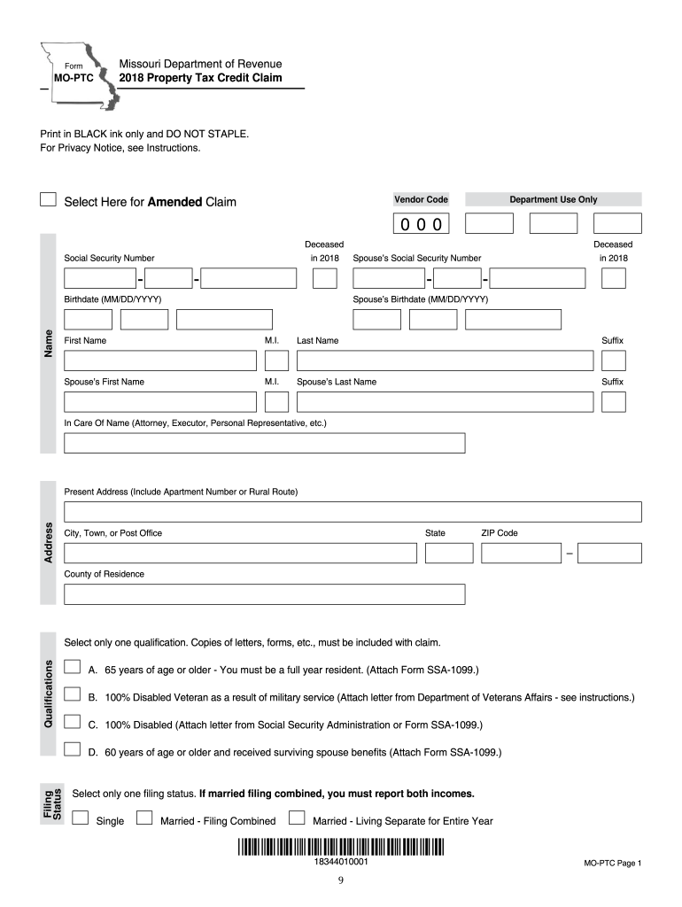 Mo Ptc 2019 Fillable Form Fill Out And Sign Printable PDF Template 