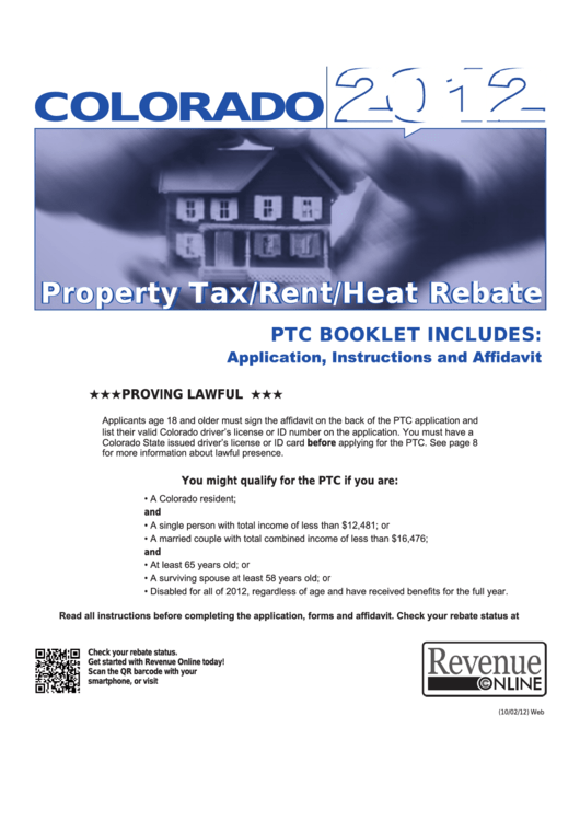 Property Tax rent heat Rebate Booklet 2012 Printable Pdf Download