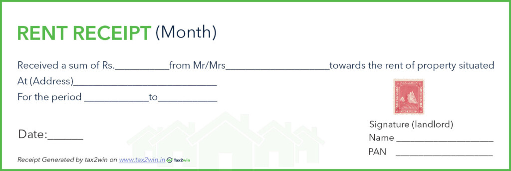 Sample Rent Receipt For Income Tax