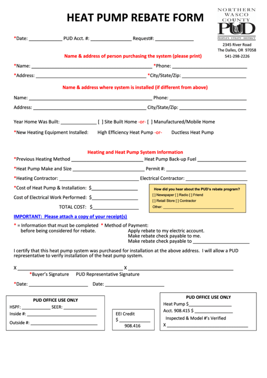 Skrecc Rebate Forms Heat Pump PumpRebate