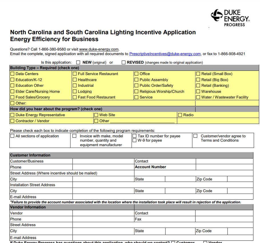 Duke Energy Rebate Form Printable Rebate Form