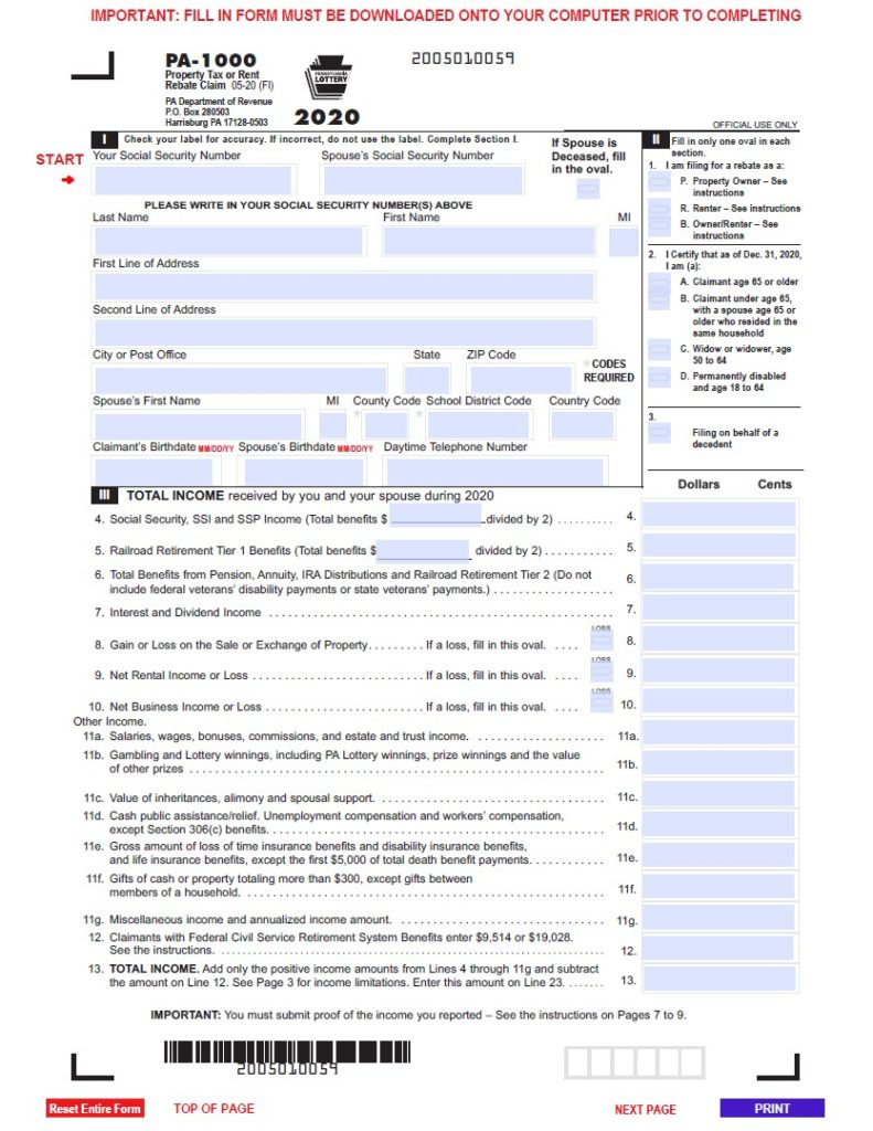 Renters Rebate Form Printable Rebate Form