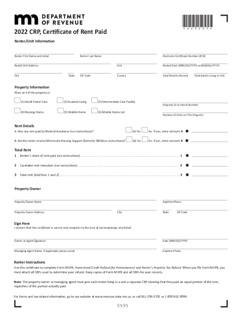 2022 Form MN DoR CRP Fill Online Printable Fillable Blank PdfFiller