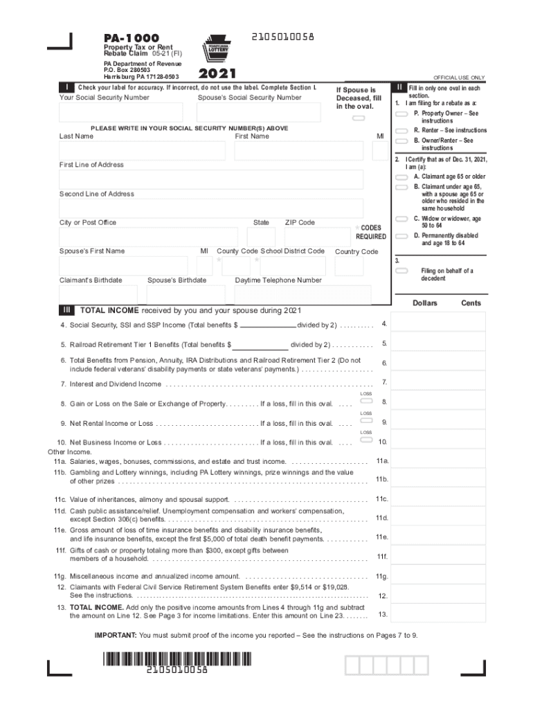 PA PA 1000 2021 2022 Fill And Sign Printable Template Online US