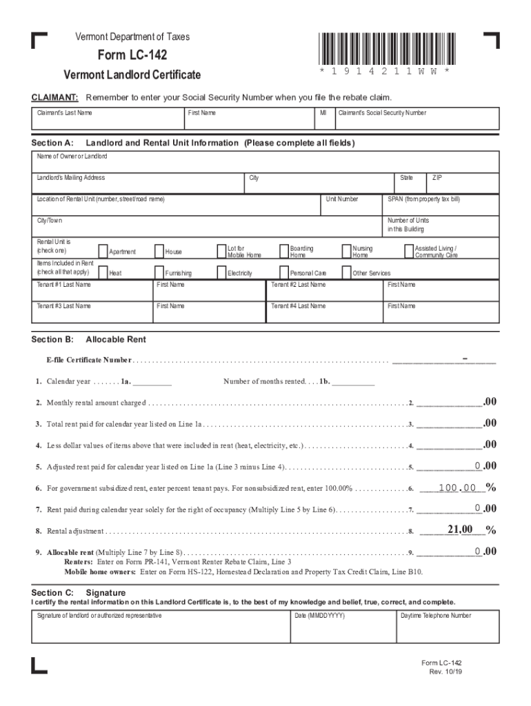 Vermont Renters Rebate Form A Rather Complicated Matter Printable 